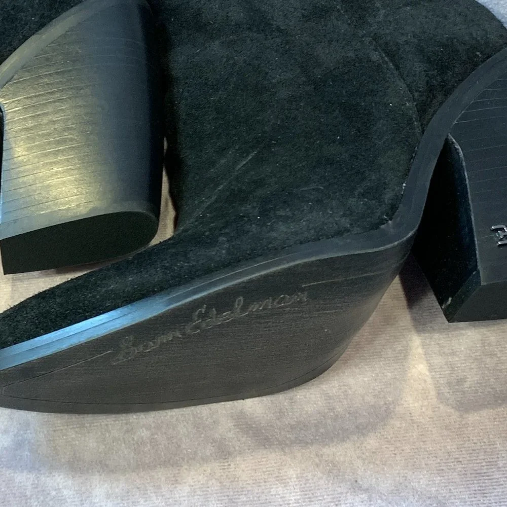 SAM EDELMAN NEW ANNABEL BLACK SUEDE BOOTS, NEW IN REPLACEMENT BOX - Picture 8 of 10